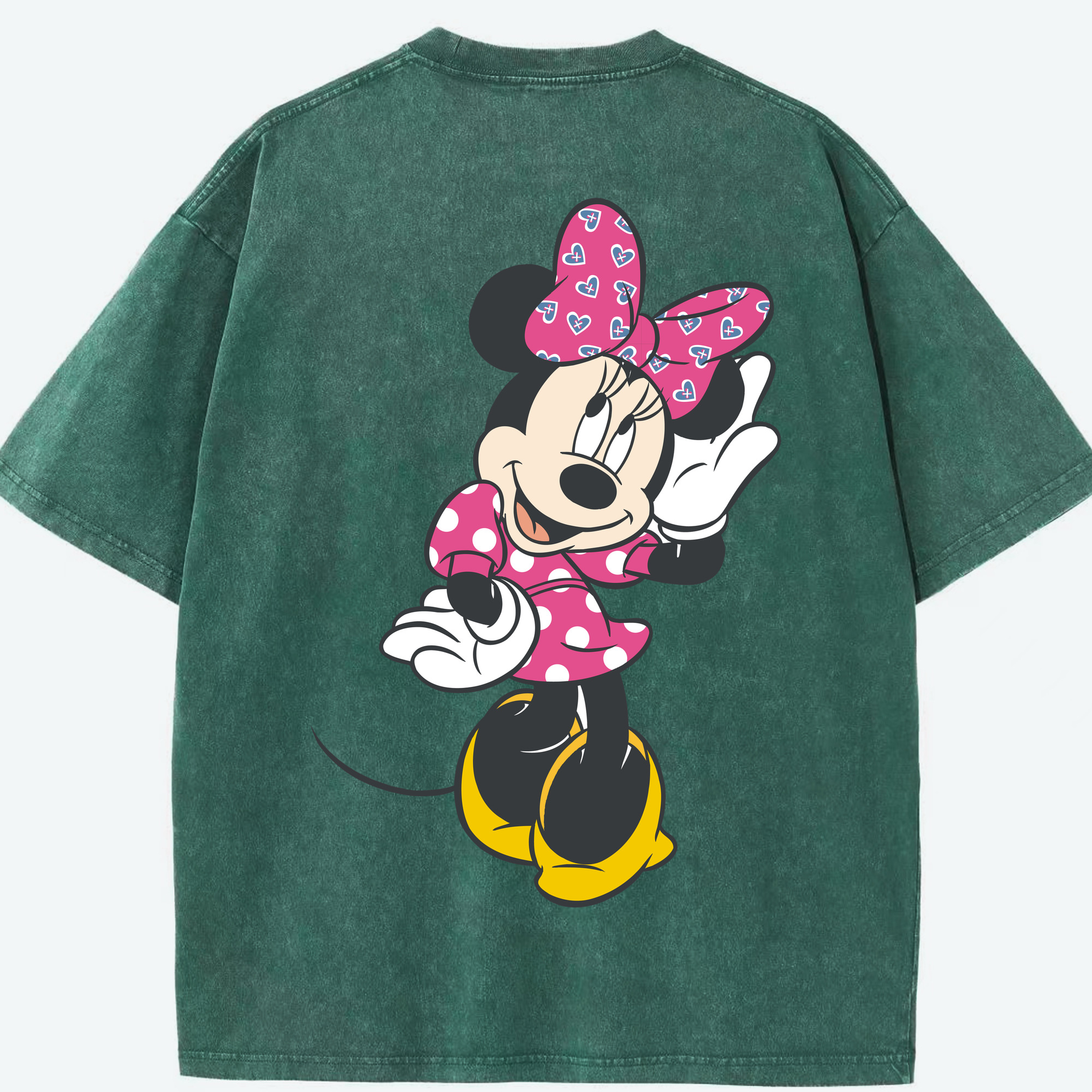 （画像用） ミッキーマウス Mickey Mouse 綿100% ヴィンテージ風 半袖Tシャツ（背面プリント）